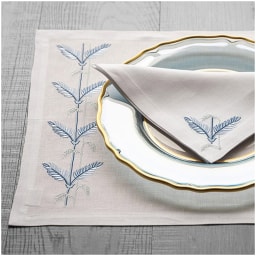 Jesurum, Plumes table set, Blue, Napkin
