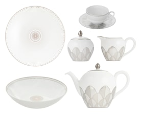 Christofle, Malmaison Impériale Platinum, Breakfast set for 6 persons