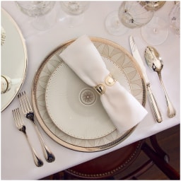 Christofle, Malmaison Impériale Platinum, Breakfast set for 6 persons
