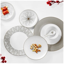 Christofle, Malmaison Impériale Platinum, Breakfast set for 6 persons