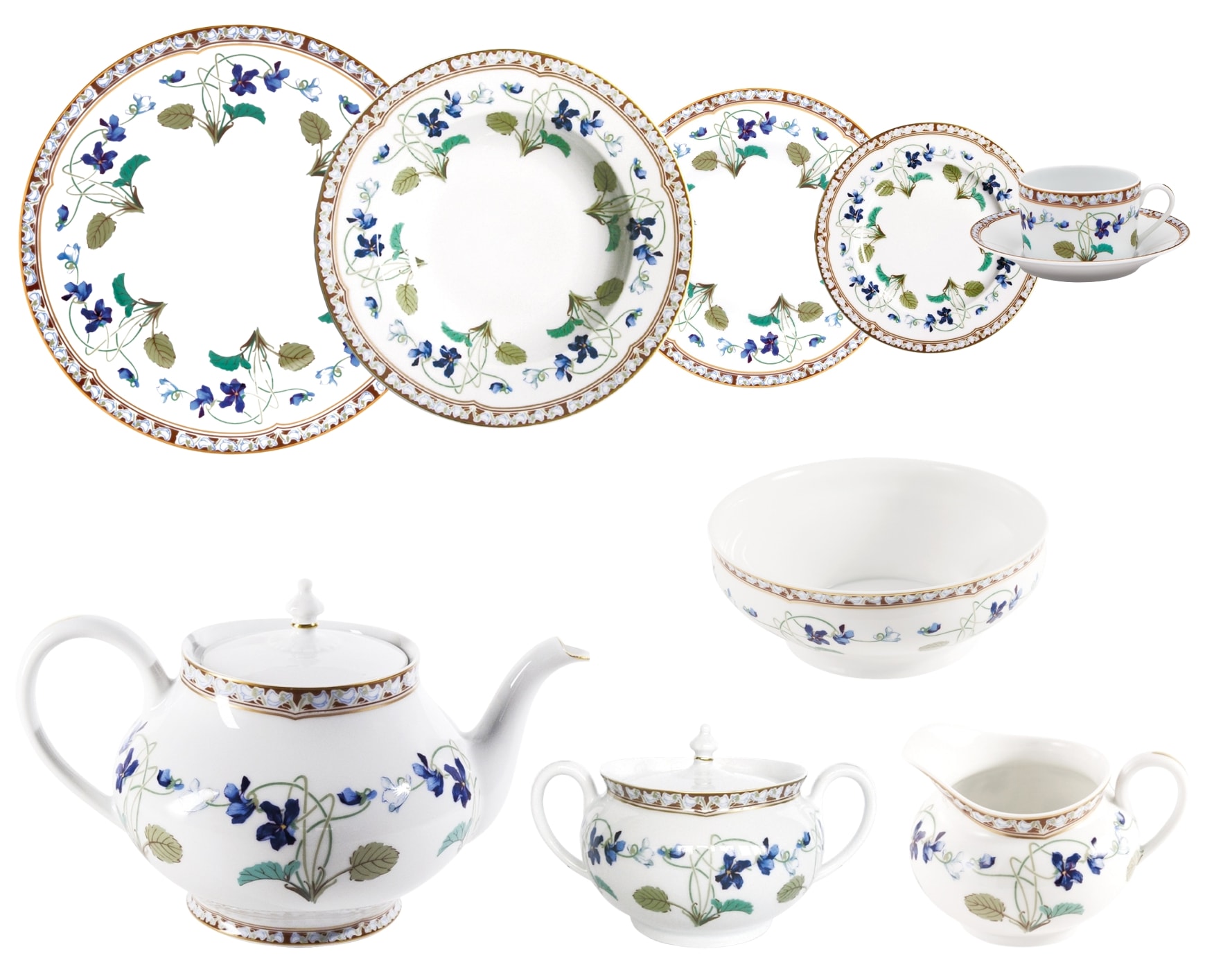 Haviland, Impératrice Eugénie, Essential set for 6 persons