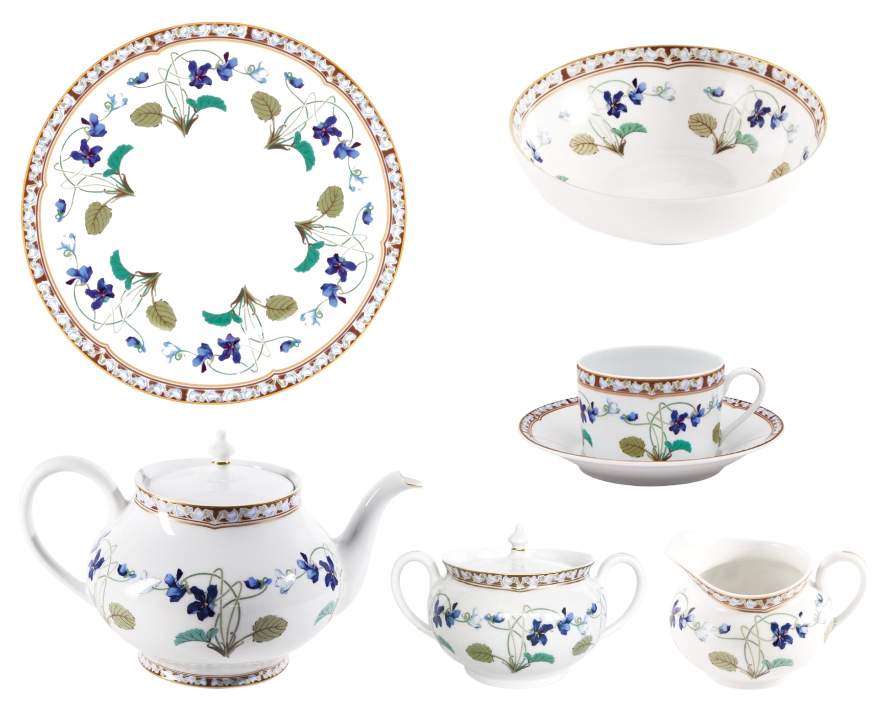 Haviland, Impératrice Eugénie, Breakfast set for 6 persons