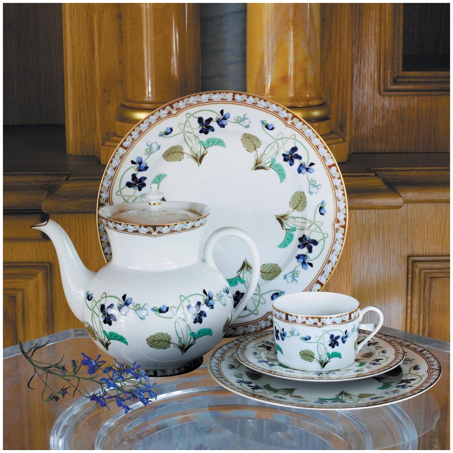 Haviland, Impératrice Eugénie, Breakfast set for 6 persons