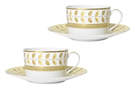 Bernardaud, Constance Jaune, Set of 2 breakfast cups and saucers
