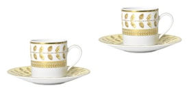 Bernardaud, Constance Jaune, Set of 2 moka cups and saucers