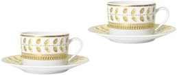 Bernardaud, Constance Jaune, Set of 2 tea cups and saucers