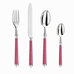 Alain Saint-Joanis, Croisette Pink, silver plated, Flatware set for 1 person (4 pieces)