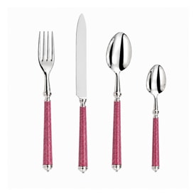 Alain Saint-Joanis, Croisette Pink, silver plated, Flatware set for 1 person (4 pieces)