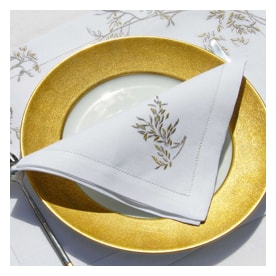 Valombreuse, Nagoya table linen, Napkin, gold and silver