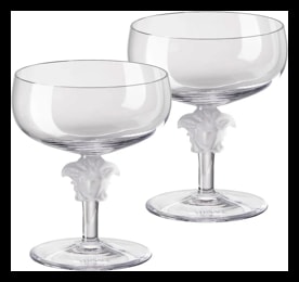 Versace, Medusa lumiere, Set of 2 champagne glasses
