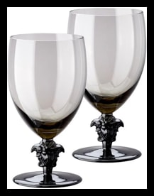 Versace, Medusa lumiere, Set of 2 red wine glasses