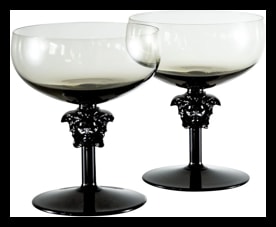Versace, Medusa lumiere, Set of 2 champagne glasses