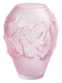 Lalique, Papillons, Vase, pink luster