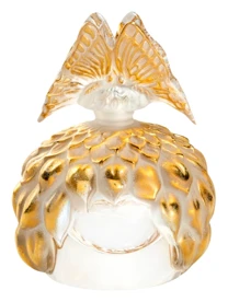 Lalique, Papillons, Perfume bottle, gold stamped