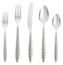 L'Objet, Homeware Collection by Jessica McCormack, Flatware set for 1 person, 5 pieces, silver