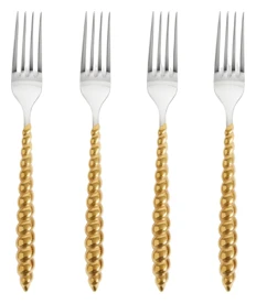 L'Objet, Homeware Collection by Jessica McCormack, Set of 4 dinner forks, gold