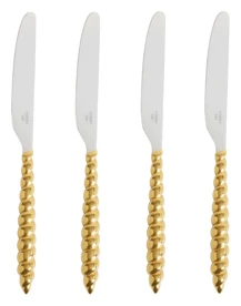 L'Objet, Homeware Collection by Jessica McCormack, Set of 4 dinner knives, gold