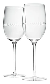 Christofle, Perles Glassware, Set of 2 red wine glasses