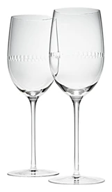 Christofle, Perles Glassware, Set of 2 stemmed water glasses