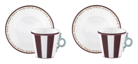 Ginori 1735, Fortunae, Set of 2 espresso cups and saucers