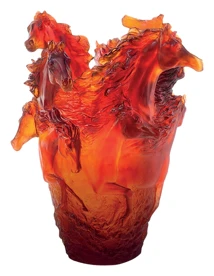 Daum, Cavalcade, Amber large vase