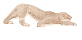 Lalique, Zeila panther sculptures, Large panther sculpture, gold luster