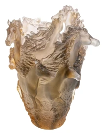 Daum, Cavalcade, Glazed brown large vase