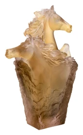 Daum, Cavalcade, Cavalcade glazed brown pencil holder