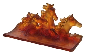Daum, Cavalcade, Cavalcade amber pencil tray