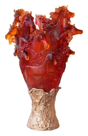 Daum, Cavalcade, Cavalcade Amber Prestige Vase