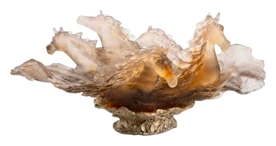 Daum, Cavalcade, Glazed brown centerpiece