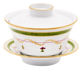 Haviland, Vieux Paris green, Chinese tea cup and saucer