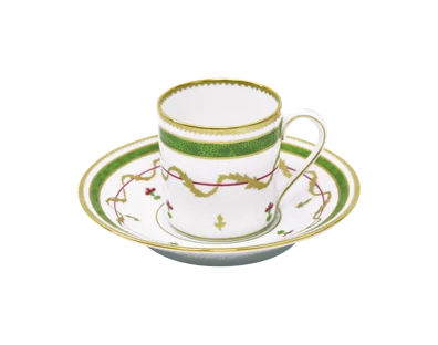Haviland, Vieux Paris green, Coffee cup and saucer
