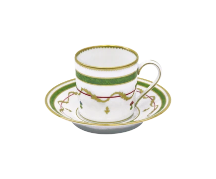 Haviland, Vieux Paris green, Espresso cup and saucer