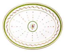 Haviland, Vieux Paris green, Oval dish, large