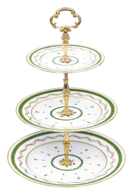Haviland, Vieux Paris green, 3 tier cake plate