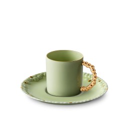 L'Objet, Haas Mojave Matcha Gold, Espresso cup and saucer