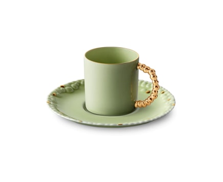 L'Objet, Haas Mojave Matcha Gold, Espresso cup and saucer