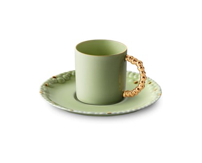 L'Objet, Haas Mojave Matcha Gold, Espresso cup and saucer