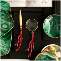 L'Objet, Malachite, Rectangular tray medium