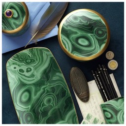 L'Objet, Malachite, Rectangular tray medium