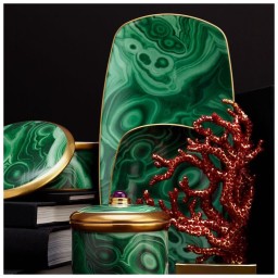 L'Objet, Malachite, Rectangular tray medium