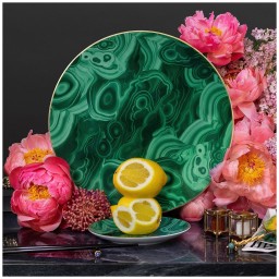 L'Objet, Malachite, Dessert plate, set of 4