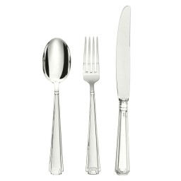 Schiavon, Deco' cutlery, silver plated, Dessert fork