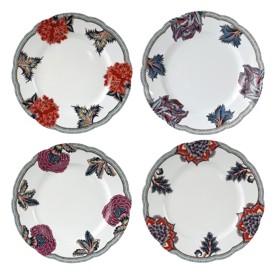 Bernardaud, Braquenié, Set of 4 assorted dinner plates