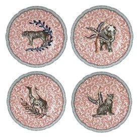 Bernardaud, Braquenié, Set of 4 assorted salad plates