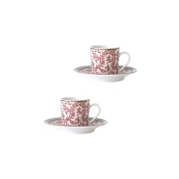 Bernardaud, Braquenié, Set of 2 moka cups and saucers