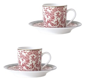 Bernardaud, Braquenié, Set of 2 moka cups and saucers