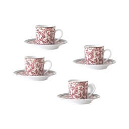 Bernardaud, Braquenié, Set of 4 moka cups and saucers