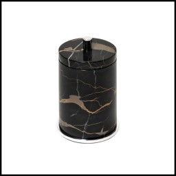 Giobagnara, Positano Marble Bathroom set, Round box small